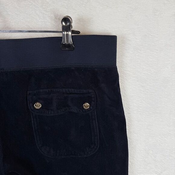 Juicy Couture Classic Velour Del Ray Pants Night Sky Navy Blue Size Medium - Picture 5 of 14